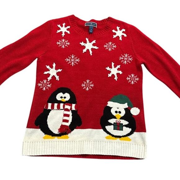 NWOT Karen Scott Penguin Christmas Sweater M - Picture 2 of 5